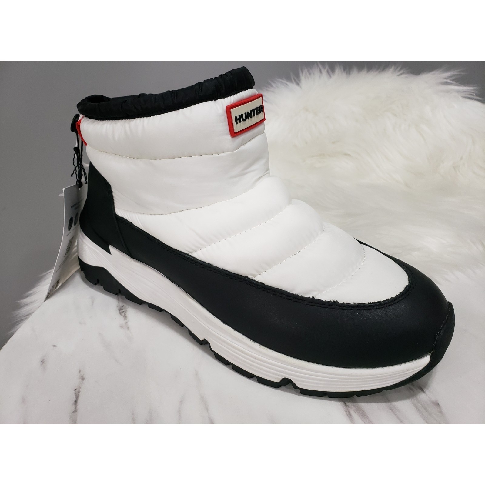 New No Box Sz 11 Hunter Anne Annes Snow Boots Shoes Puffer White Slip On